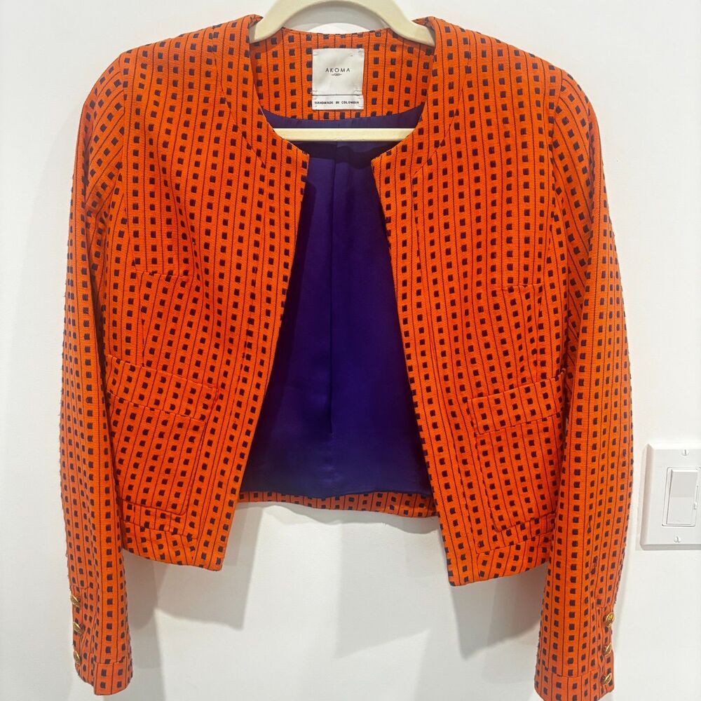 Akoma 1260 Maïmouna Handwoven Silk Lined Statement Jacket Retail: $440